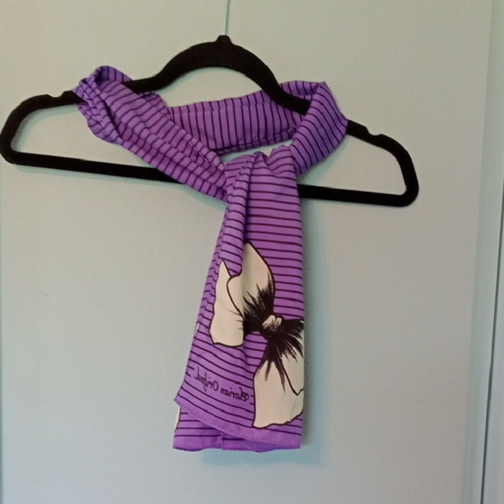 Purple and Cream Bow Scarf